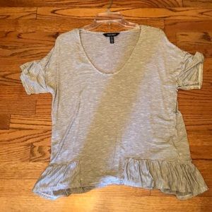 Stripe top with ruffle